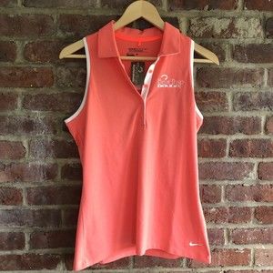 NWT Nike Golf Tour Performance Dri- Fit Peach Sleeveless Polo Med BearTrap Dunes